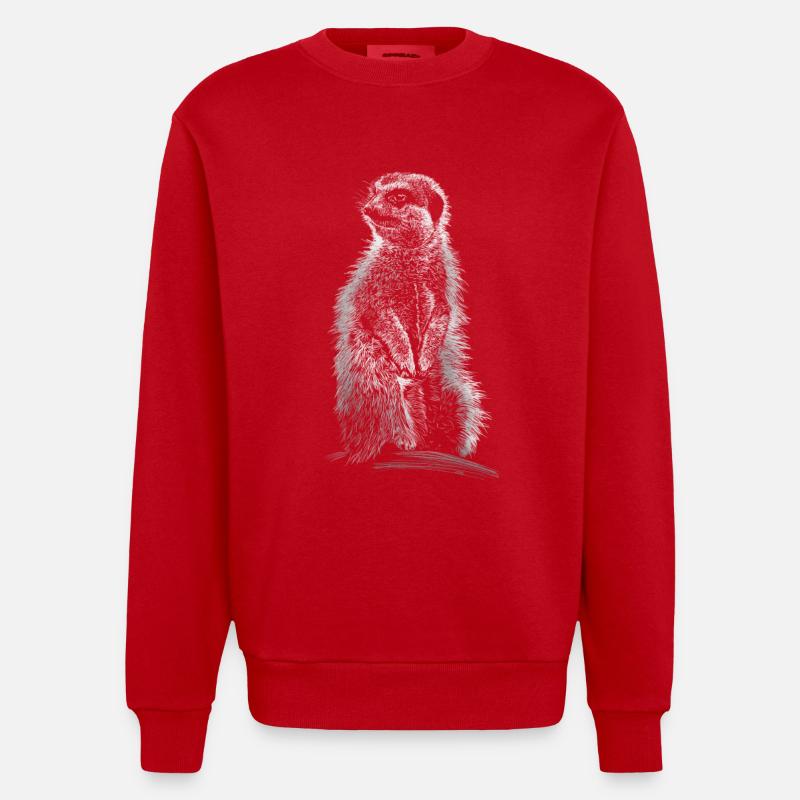 Erdmännchen - Heavyweight Oversized Organic Crew Neck Made in EU - Rot