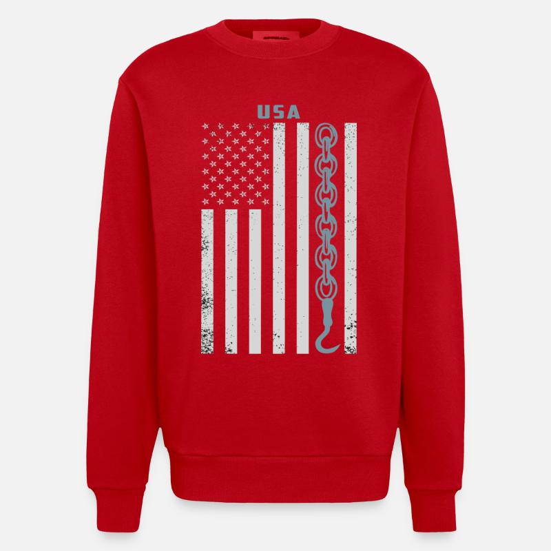 Abschleppdienst - Heavyweight Oversized Organic Crew Neck Made in EU - Rot