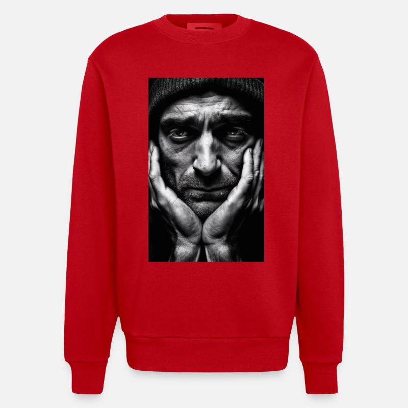 Penseur Guy - Sweat bio épais oversize fabriqué en UE - rouge