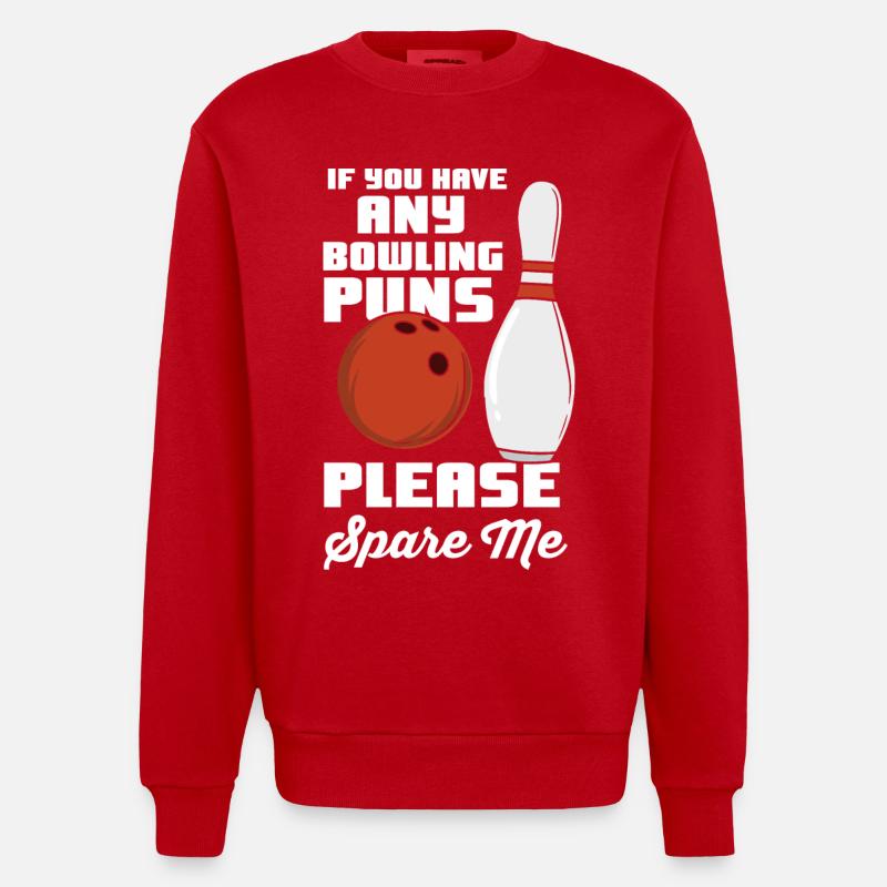 Drôle de dicton de bowler - Sweat bio épais oversize fabriqué en UE - rouge