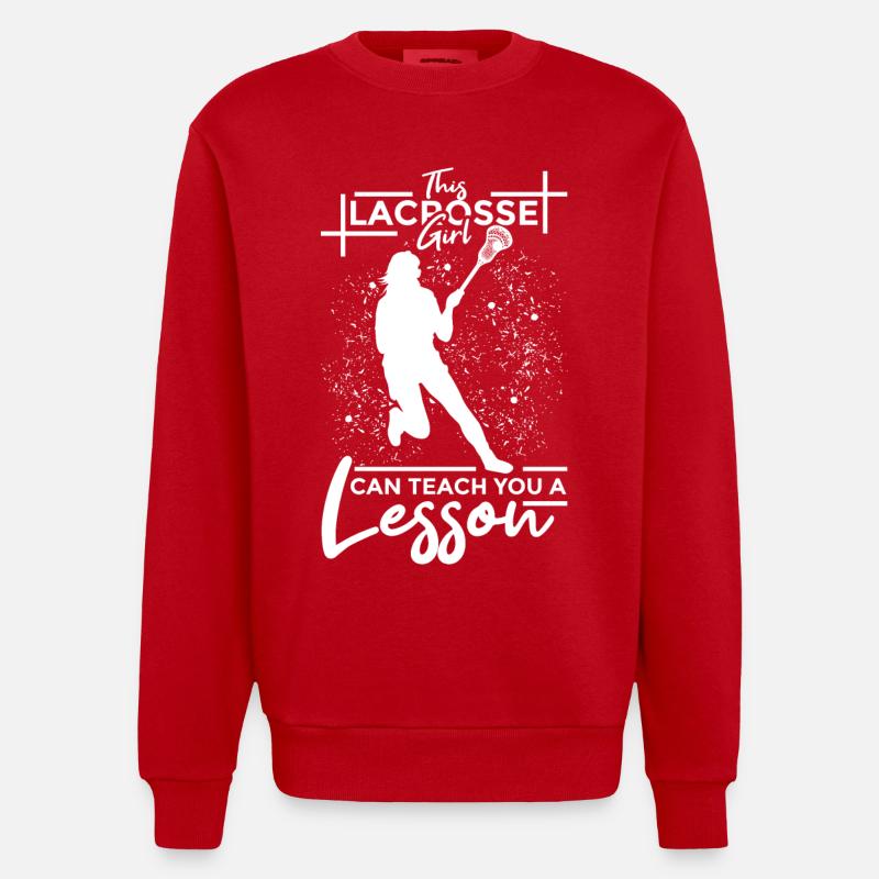 Lacrosse Mädchen - Heavyweight Oversized Organic Crew Neck Made in EU - Rot