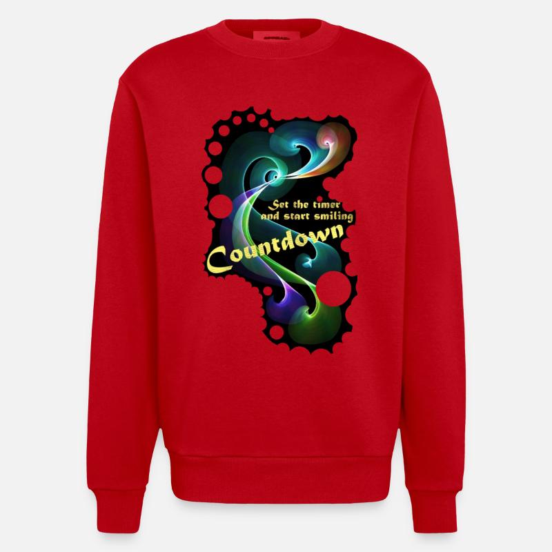 Countdown Smiling timer - Heavyweight Oversized Organic Crew Neck Made in EU - Rot