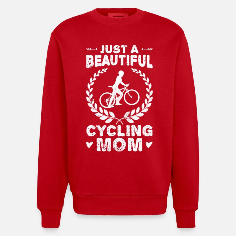 Fahrradfahrer Mutter - Heavyweight Oversized Organic Crew Neck Made in EU - Rot