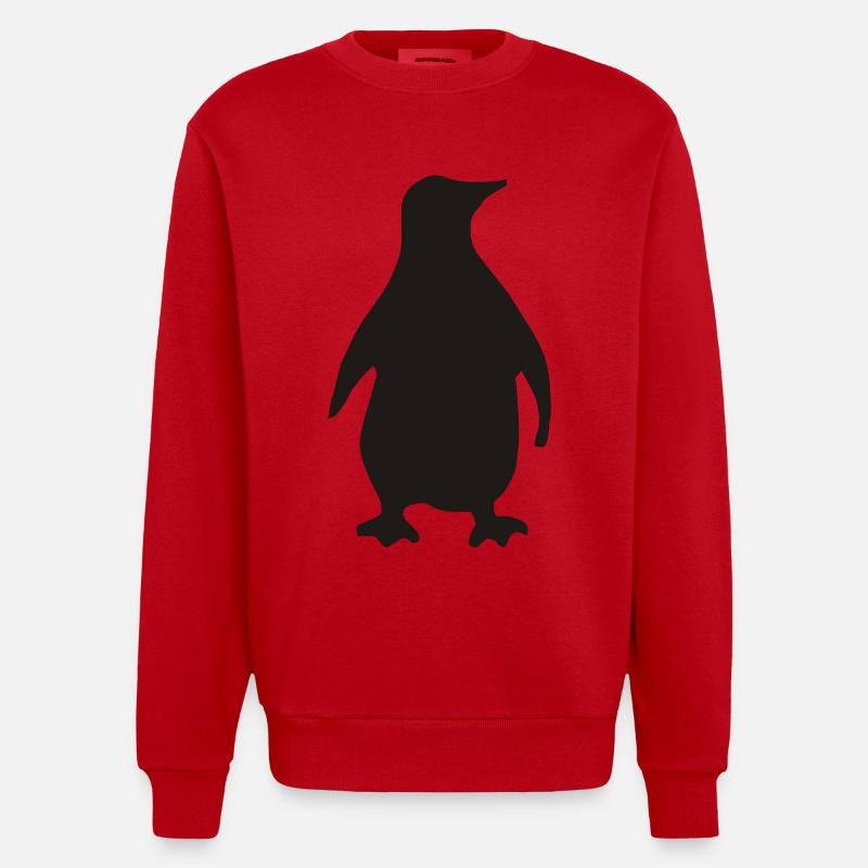 Pinguin - Heavyweight Oversized Organic Crew Neck Made in EU - Rot