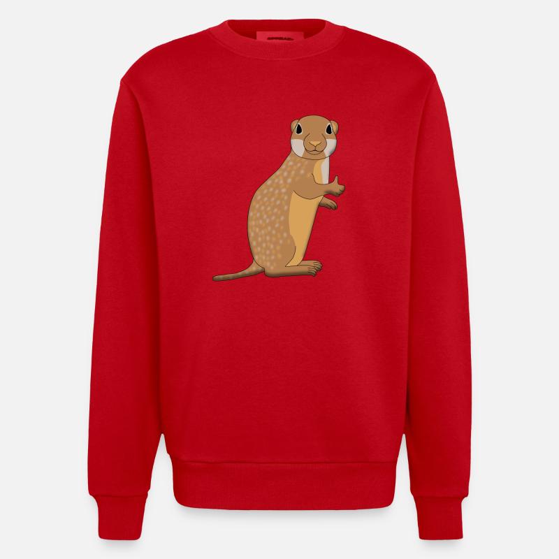 Ground squirrel tout clair - Sweat bio épais oversize fabriqué en UE - rouge