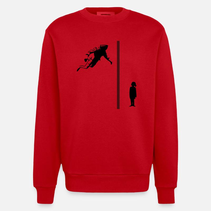 Interstellar_Murph - Heavyweight Oversized Organic Crew Neck Made in EU - Rot