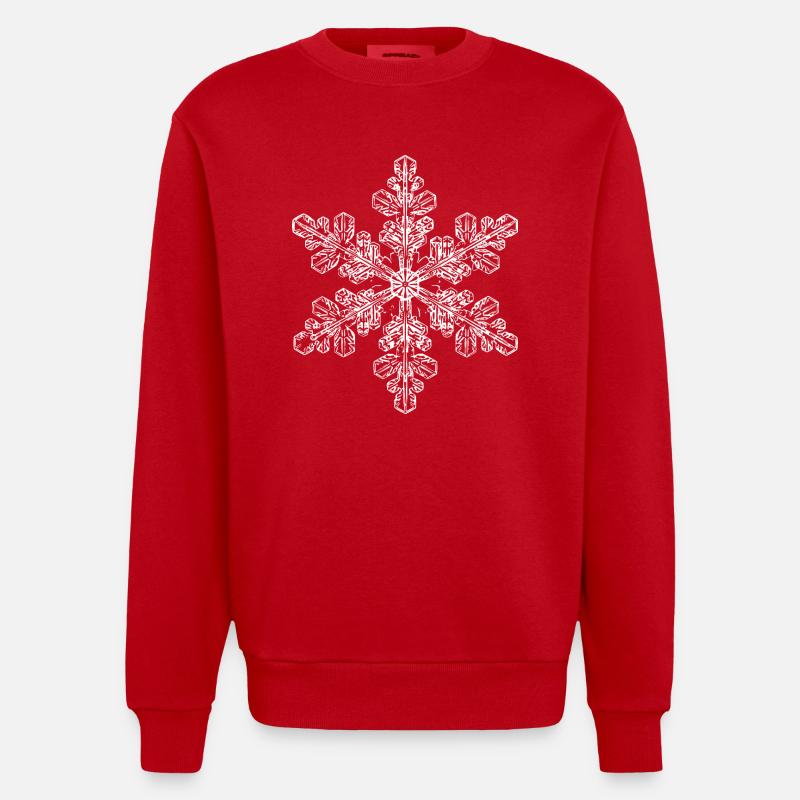 snowflake 6 white - Heavyweight Oversized Organic Crew Neck Made in EU - Rot