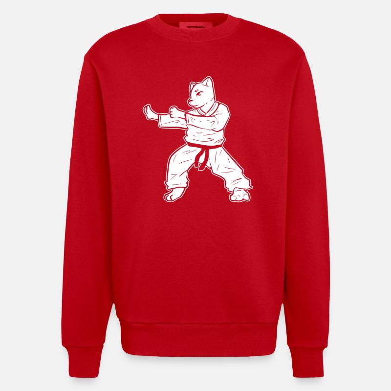 Autodéfense de Karaté Cat - Sweat bio épais oversize fabriqué en UE - rouge