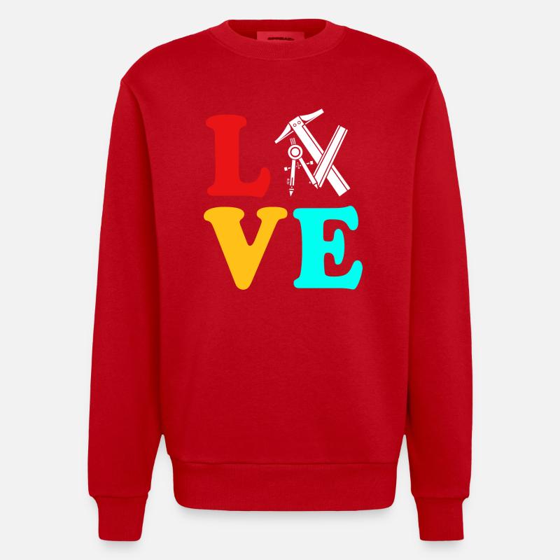 Architecte Architecture - Sweat bio épais oversize fabriqué en UE - rouge