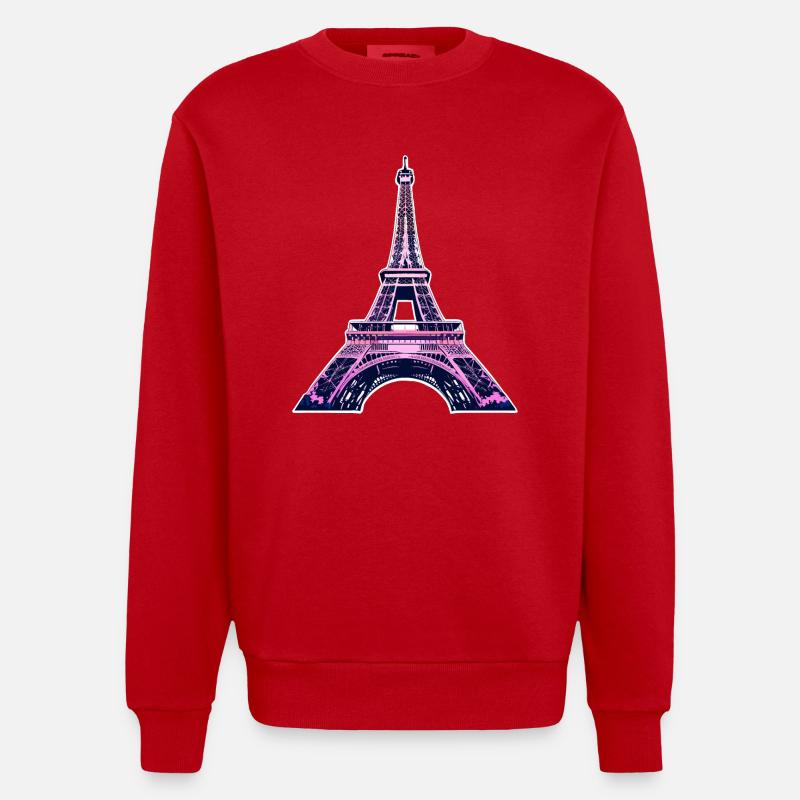 Eiffel tower #9 - Sweat bio épais oversize fabriqué en UE - rouge