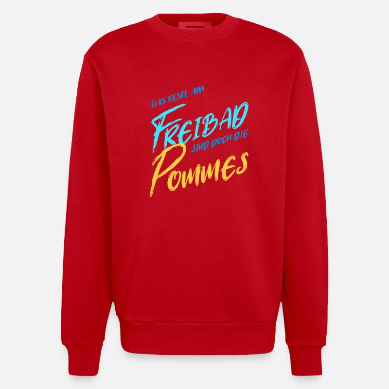 das Beste am Freibad - Heavyweight Oversized Organic Crew Neck Made in EU - Rot