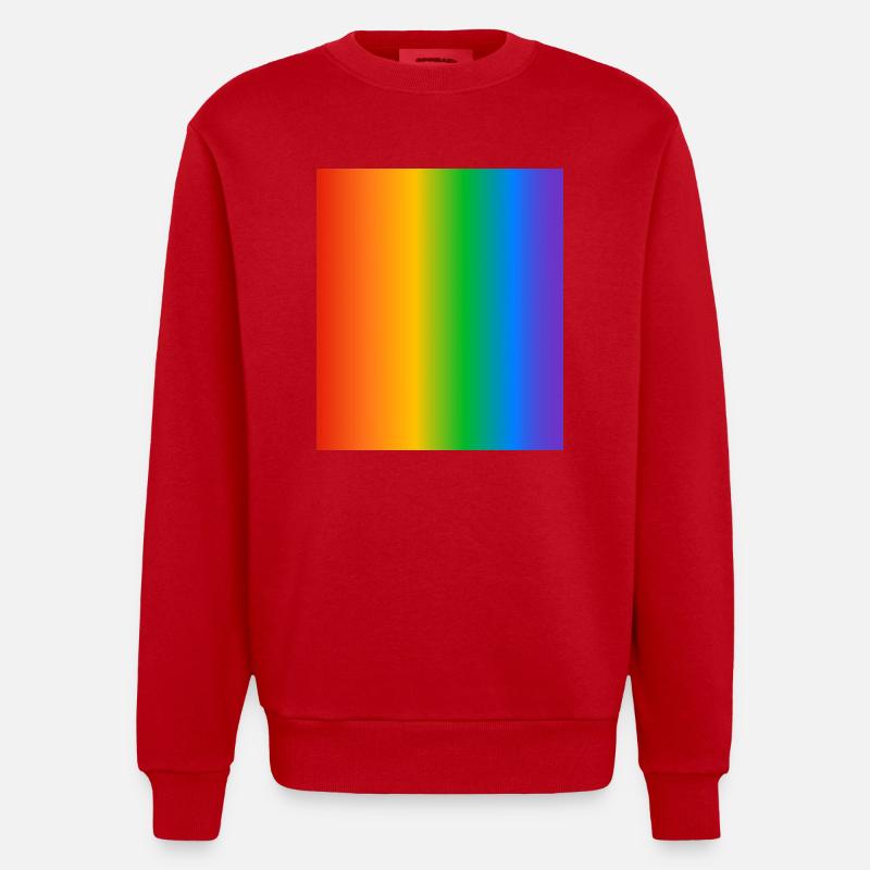 Regenbogen Farbverläufe Farben - Heavyweight Oversized Organic Crew Neck Made in EU - Rot