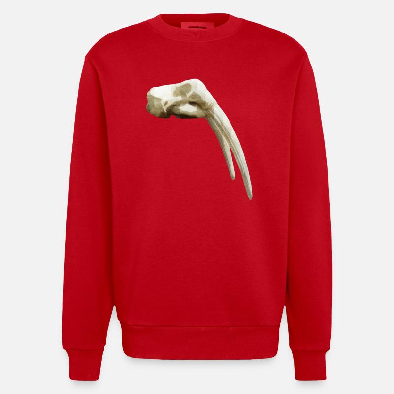 Crâne d'un morses - Sweat bio épais oversize fabriqué en UE - rouge