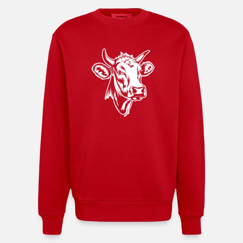 Vache Vaches - Sweat bio épais oversize fabriqué en UE - rouge