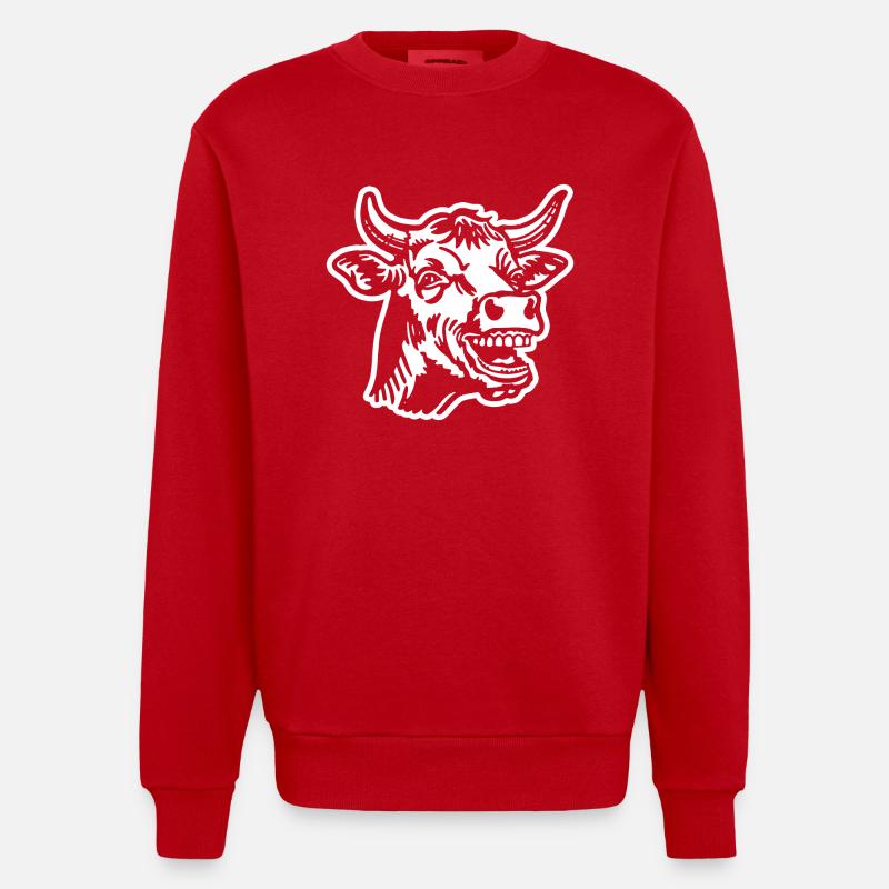 Vache Vaches - Sweat bio épais oversize fabriqué en UE - rouge