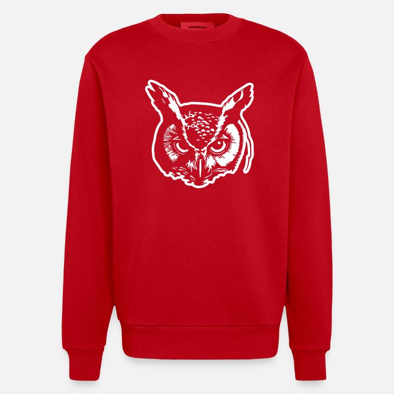 Eule - Heavyweight Oversized Organic Crew Neck Made in EU - Rot