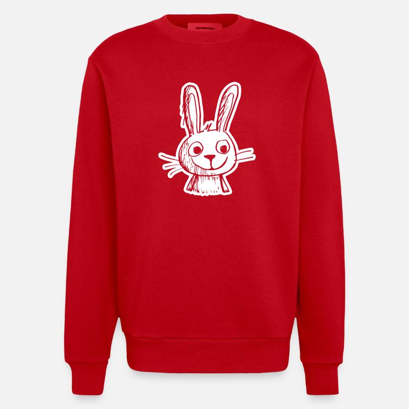 Rabbit Rabbit - Heavyweight Oversized Organic Crew Neck Made in EU - red