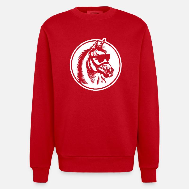 Cheval Équitation Équitation - Sweat bio épais oversize fabriqué en UE - rouge