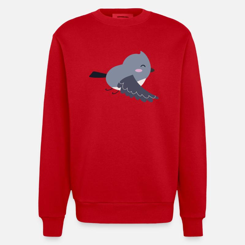 Süßer Vogel Geschenkidee - Heavyweight Oversized Organic Crew Neck Made in EU - Rot