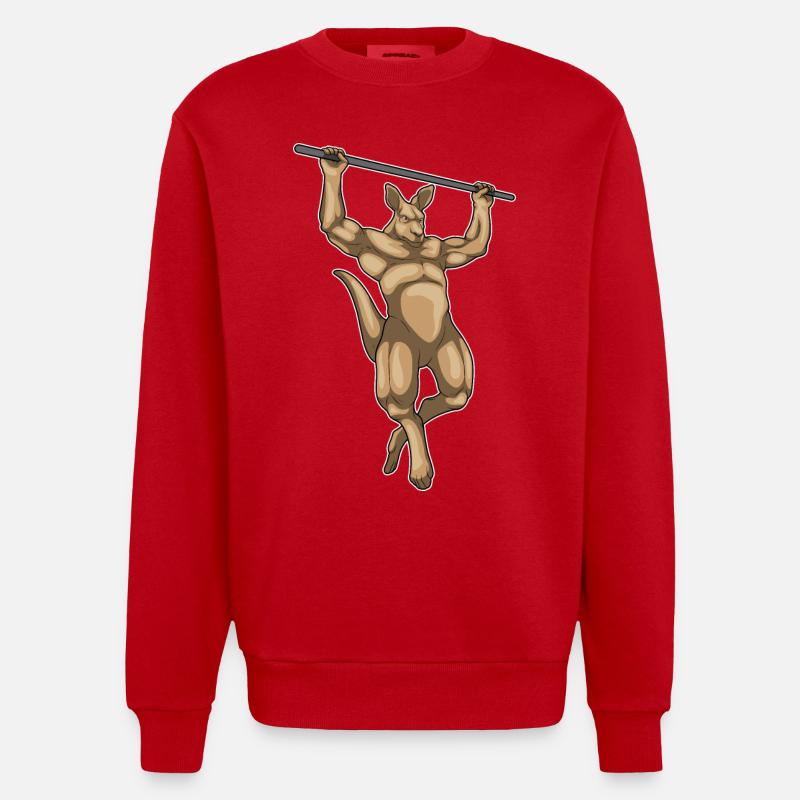 Kangourou Bodybuilder Pull-Ups Musculation - Sweat bio épais oversize fabriqué en UE - rouge