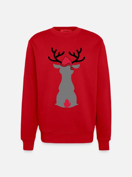 christmas - Heavyweight Oversized Organic Crew Neck Made in EU - red