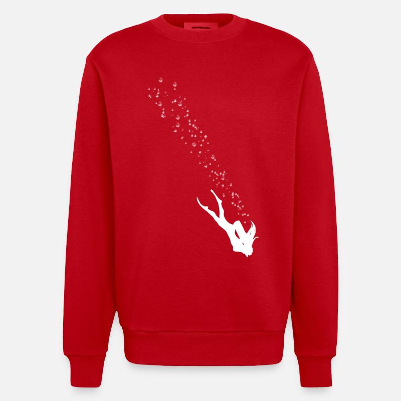 Bulles de Plongeuse - Sweat bio épais oversize fabriqué en UE - rouge