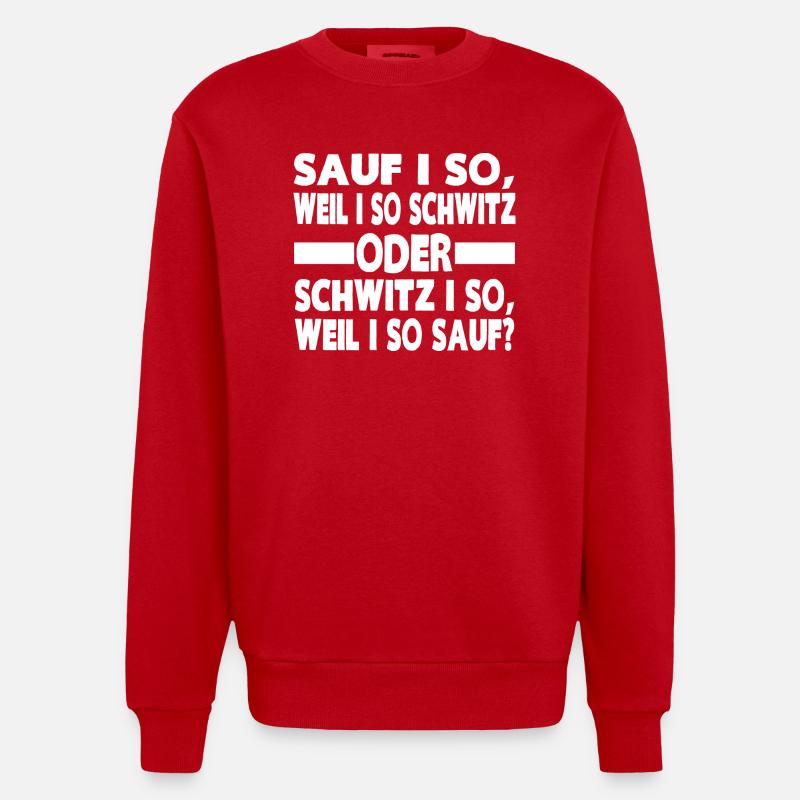 SAUF I SO - Heavyweight Oversized Organic Crew Neck Made in EU - Rot