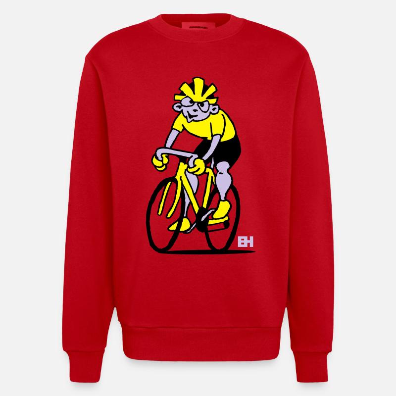 Radfahrer - Radsport - Heavyweight Oversized Organic Crew Neck Made in EU - Rot