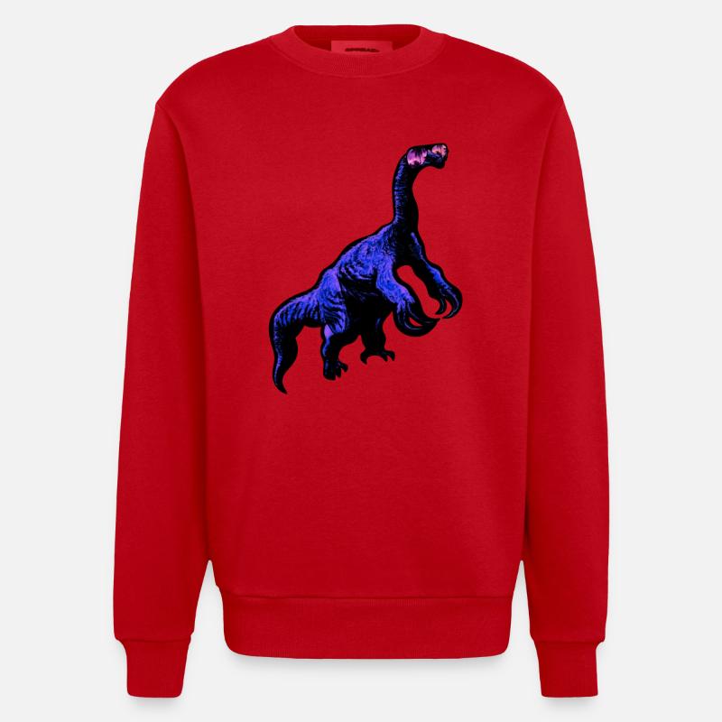 cool Therizinosaurus - Sweat bio épais oversize fabriqué en UE - rouge