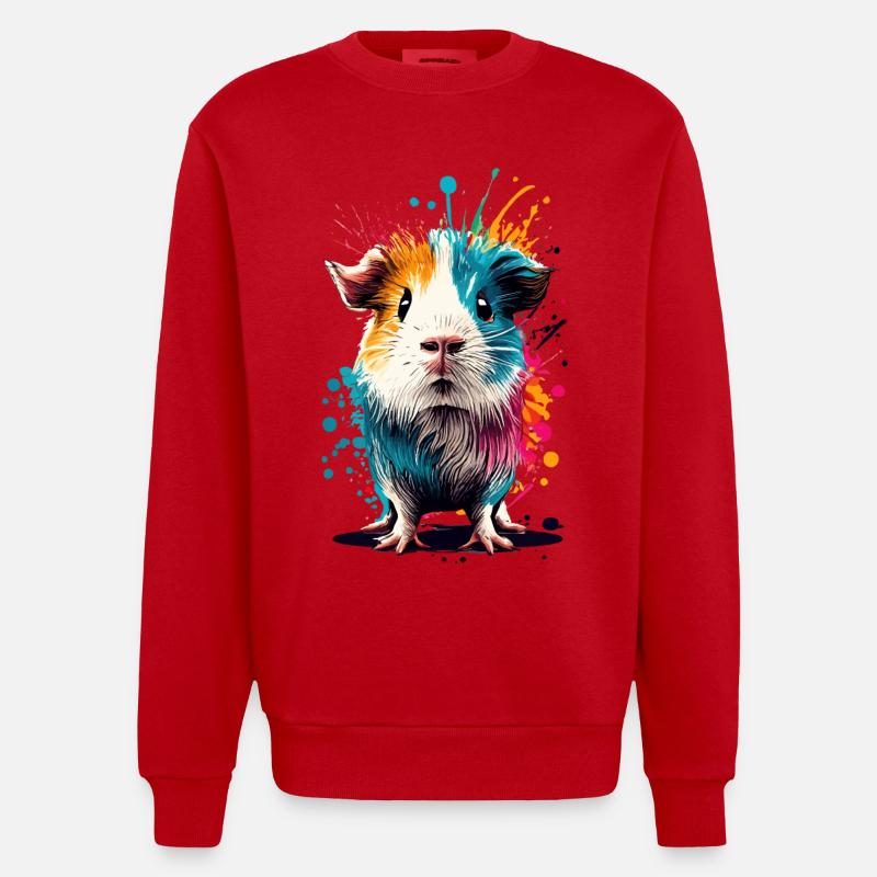 Cochon d’Inde - Mignon cochon d’Inde - Sweat bio épais oversize fabriqué en UE - rouge