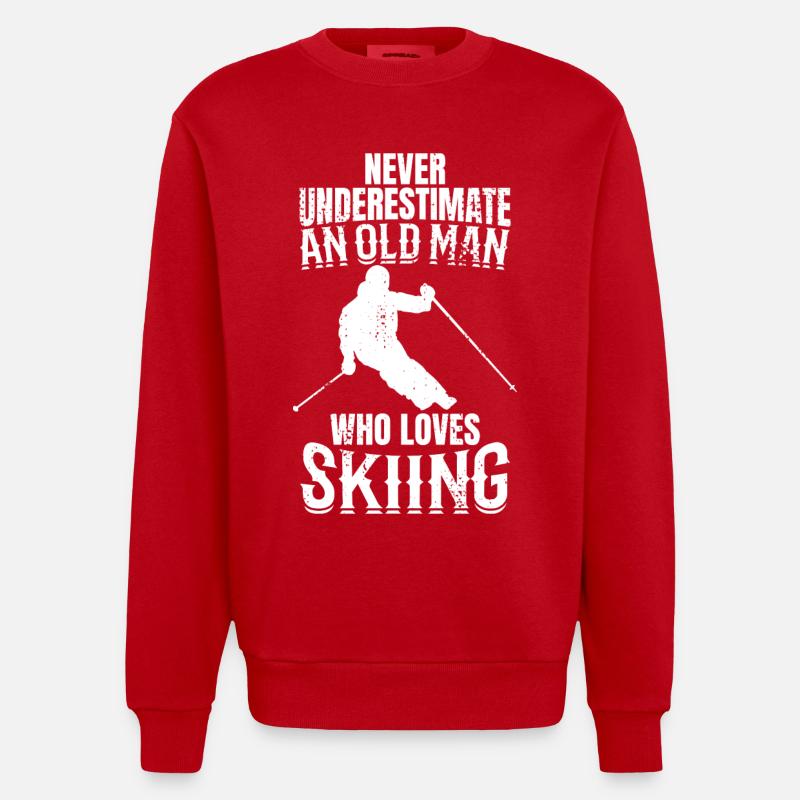 Skifahrer Opa - Heavyweight Oversized Organic Crew Neck Made in EU - Rot