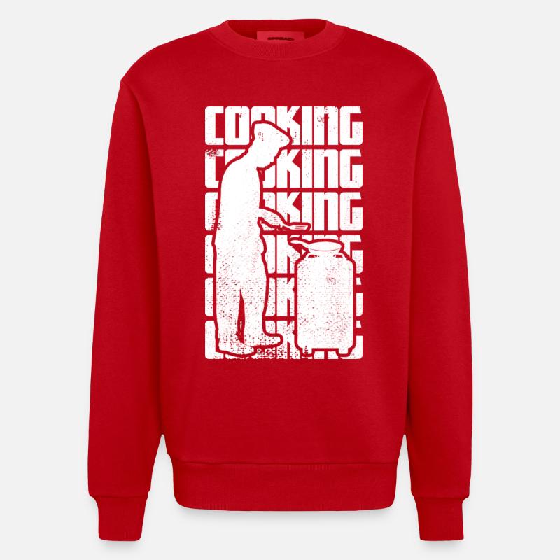 Kochkunst - Heavyweight Oversized Organic Crew Neck Made in EU - Rot