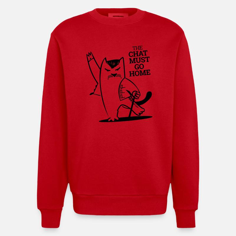 Chat Must Go Home - Sweat bio épais oversize fabriqué en UE - rouge