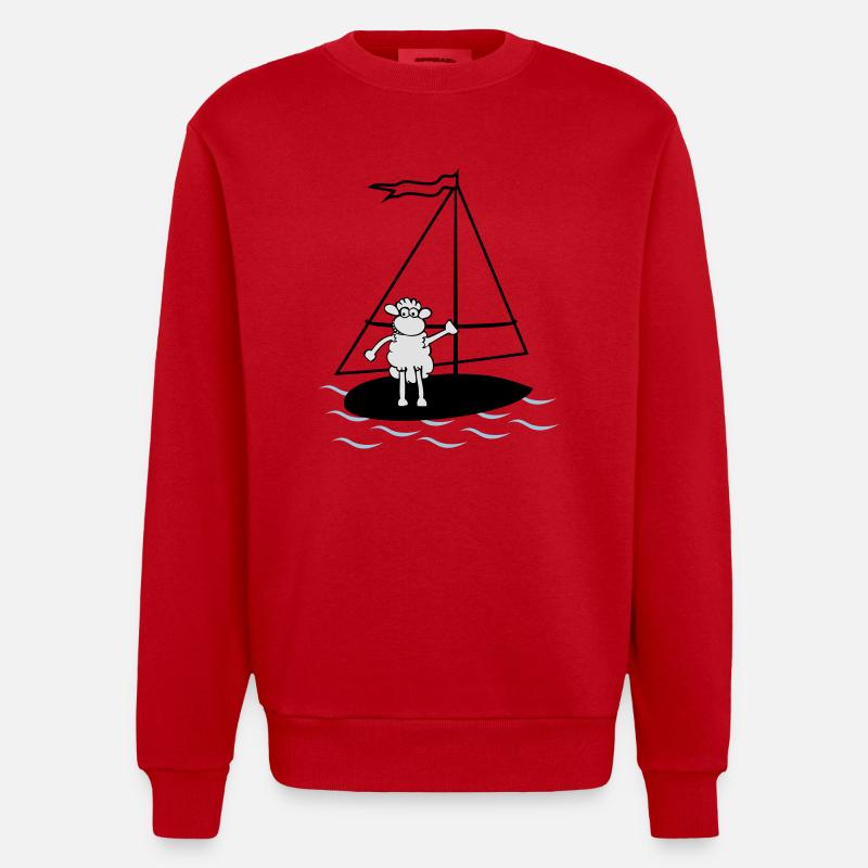 surfendes Schaf - Heavyweight Oversized Organic Crew Neck Made in EU - Rot