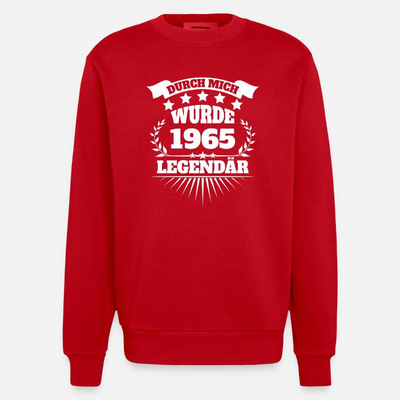 1965 - Heavyweight Oversized Organic Crew Neck Made in EU - Rot