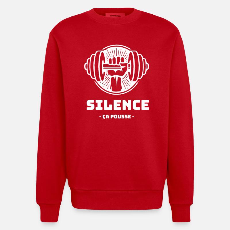 Silence ça pousse - Sweat bio épais oversize fabriqué en UE - rouge