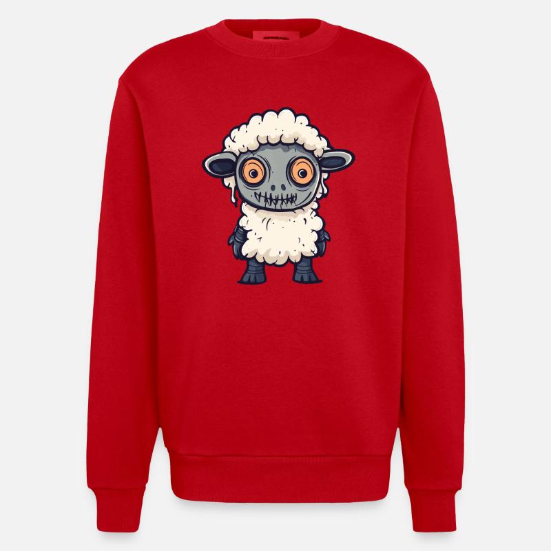 Mouton Halloween Zombie - Sweat bio épais oversize fabriqué en UE - rouge