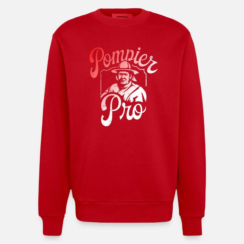 Pompier Pro - Sweat bio épais oversize fabriqué en UE - rouge