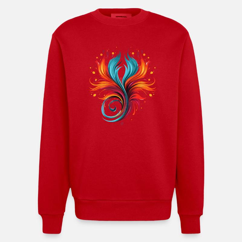 Tourbillons de couleurs - Sweat bio épais oversize fabriqué en UE - rouge