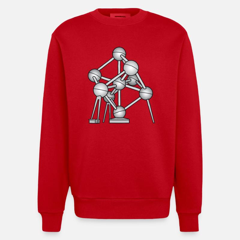 Atomium Bruxelles - Sweat bio épais oversize fabriqué en UE - rouge