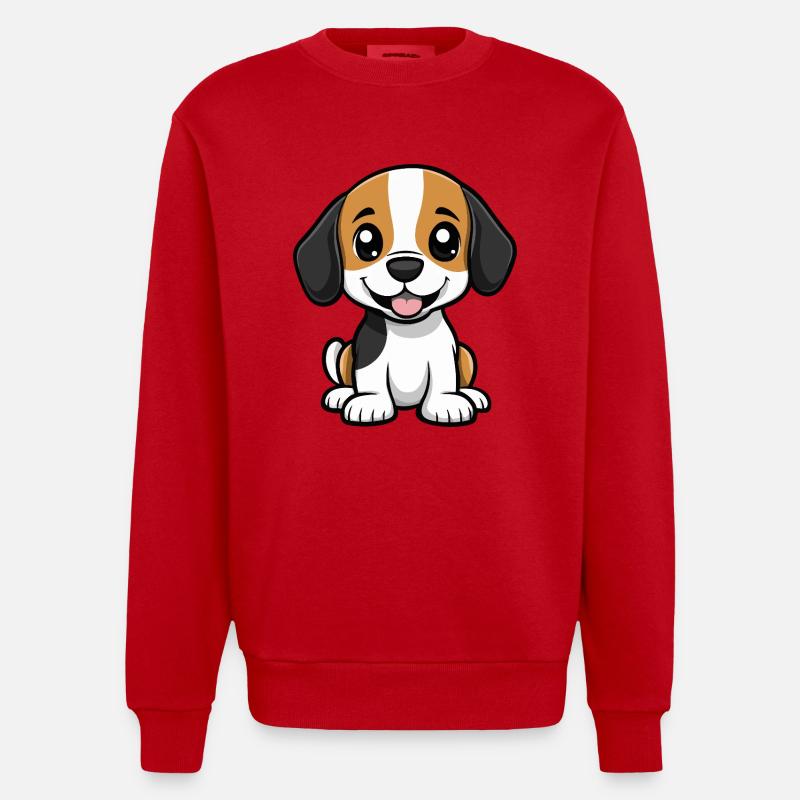 Beagle Chien Mignon - Sweat bio épais oversize fabriqué en UE - rouge