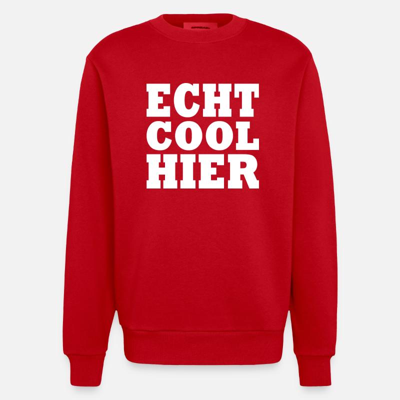 Echt cool hier - Heavyweight Oversized Organic Crew Neck Made in EU - Rot
