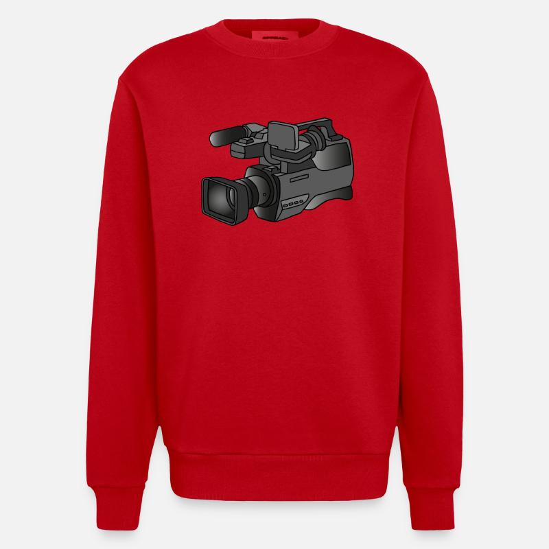 Caméra vidéo - Sweat bio épais oversize fabriqué en UE - rouge