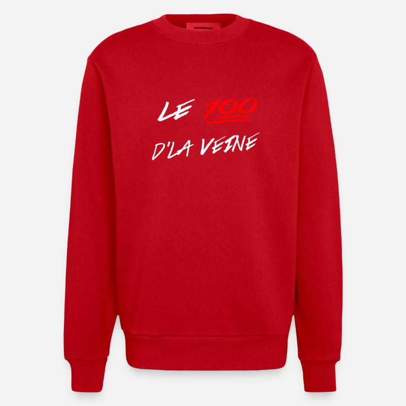 Le 100 D'La Veine - Sweat bio épais oversize fabriqué en UE - rouge