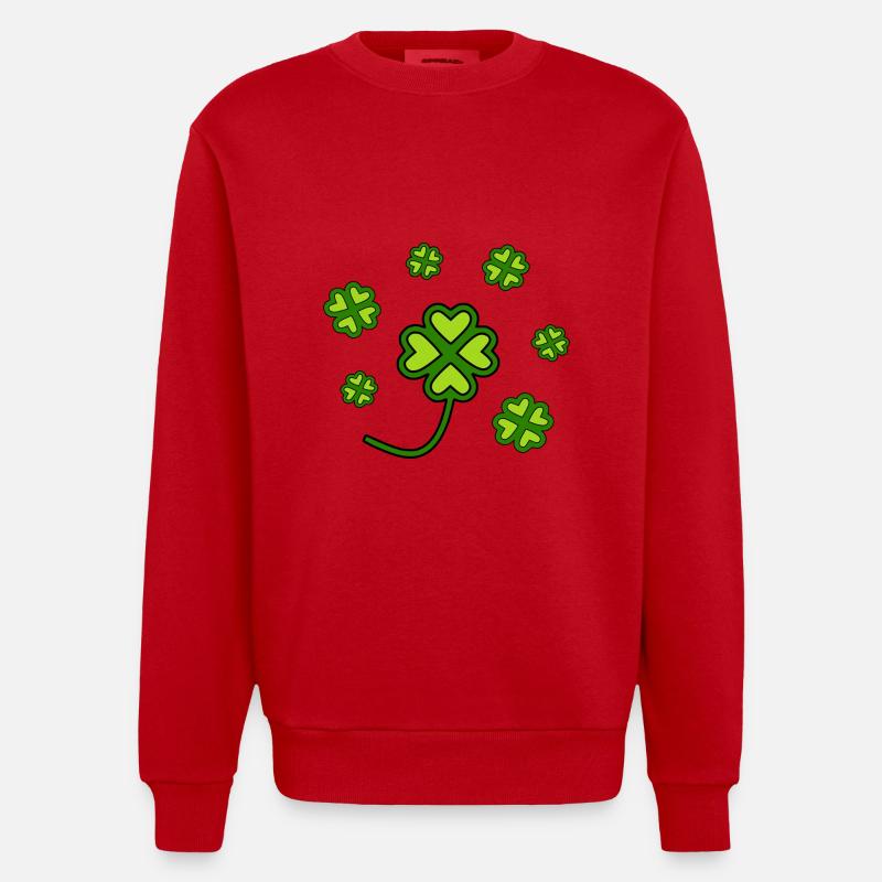 Trèfles de la Saint-Patrick - Sweat bio épais oversize fabriqué en UE - rouge