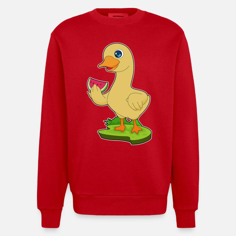 Canard Pastèque - Sweat bio épais oversize fabriqué en UE - rouge