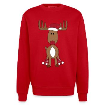 Weihnachten - Heavyweight Oversized Organic Crew Neck Made in EU - Rot - Vorne - AI Model Female 172 light (172cm) & AI Model Male 178 light (178cm)