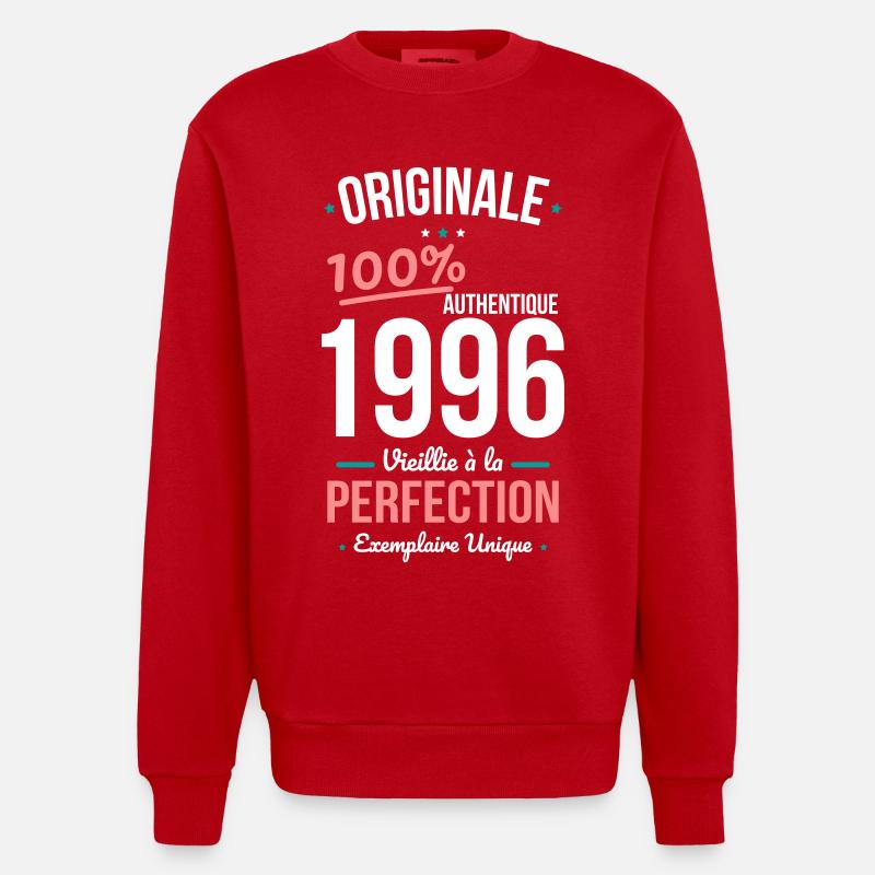 1996 – Originale – Exemplaire unique - Sweat bio épais oversize fabriqué en UE - rouge