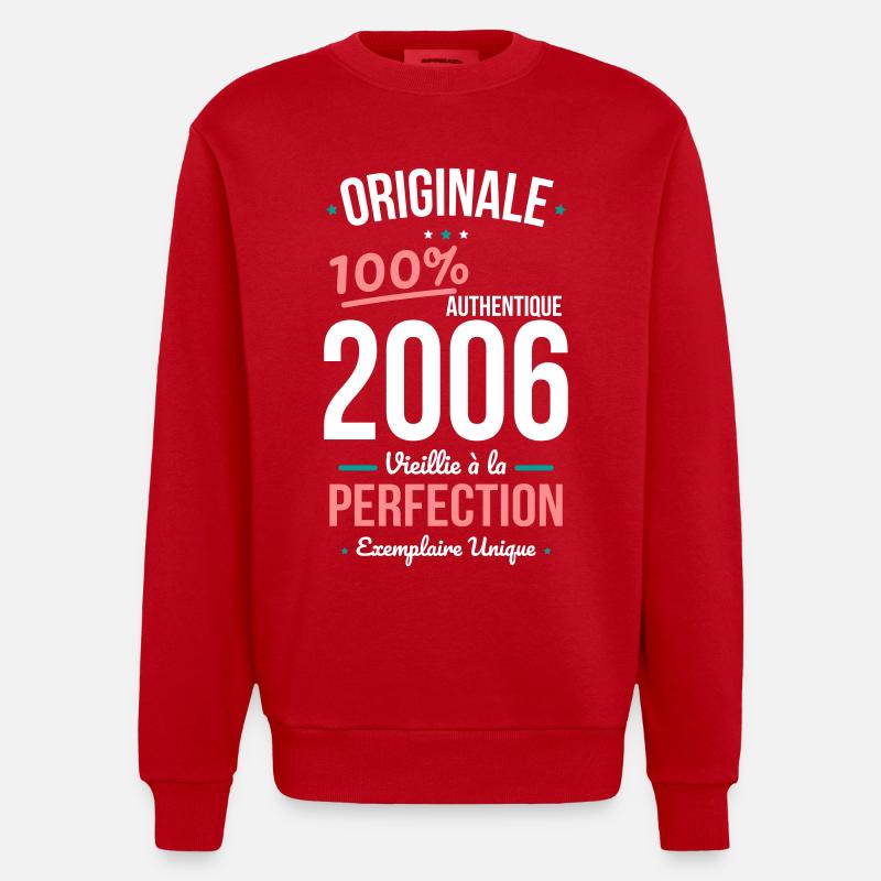 2006 – Originale – Exemplaire unique - Sweat bio épais oversize fabriqué en UE - rouge