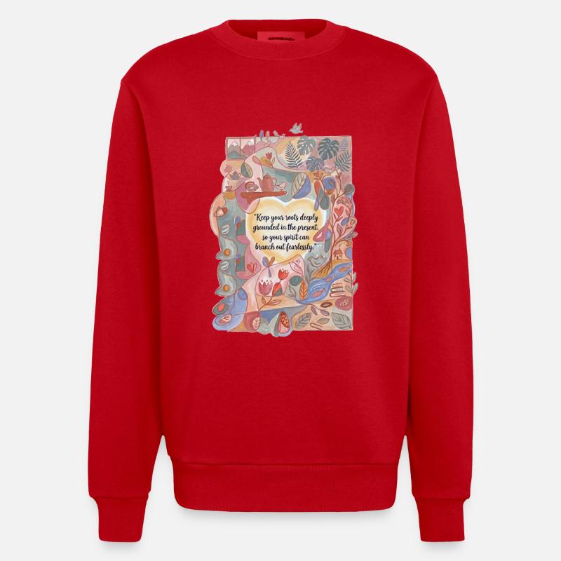 Profondément ancré dans le présent - Sweat bio épais oversize fabriqué en UE - rouge